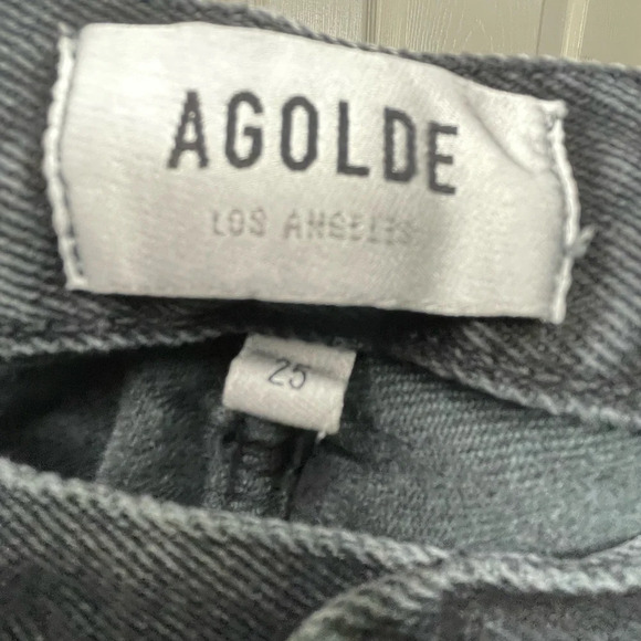 AGOLDE 90’s Jeans Button Fly Mid Rise Women’s Size 25 Gray Distressed Retro - Picture 4 of 6